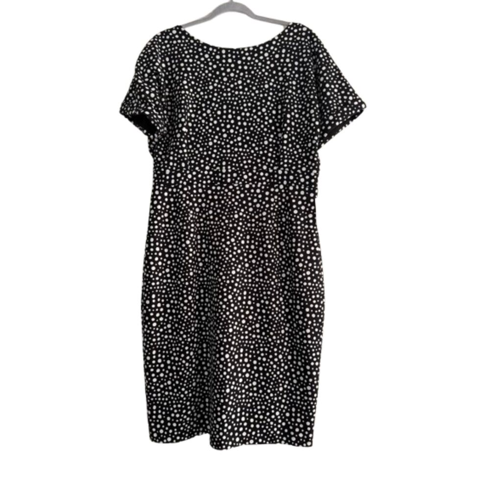 Alexia Admor style D3396, The Jacqueline Black White Polka Dot Midi Sheath Dress